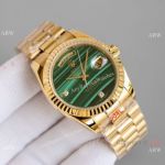 Swiss Copy Rolex Day-Date 36mm Watch Yellow Gold and Malachite Green